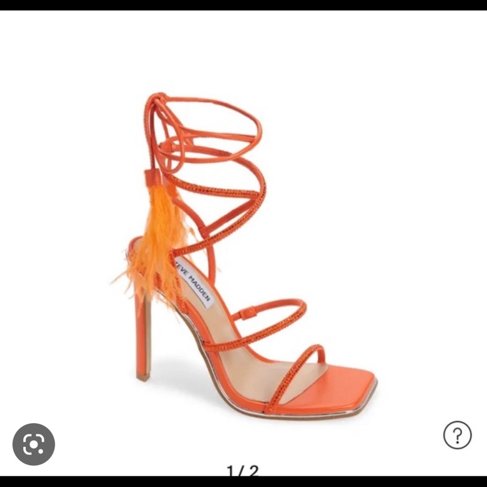 Steve Madden Orange Feather Heels